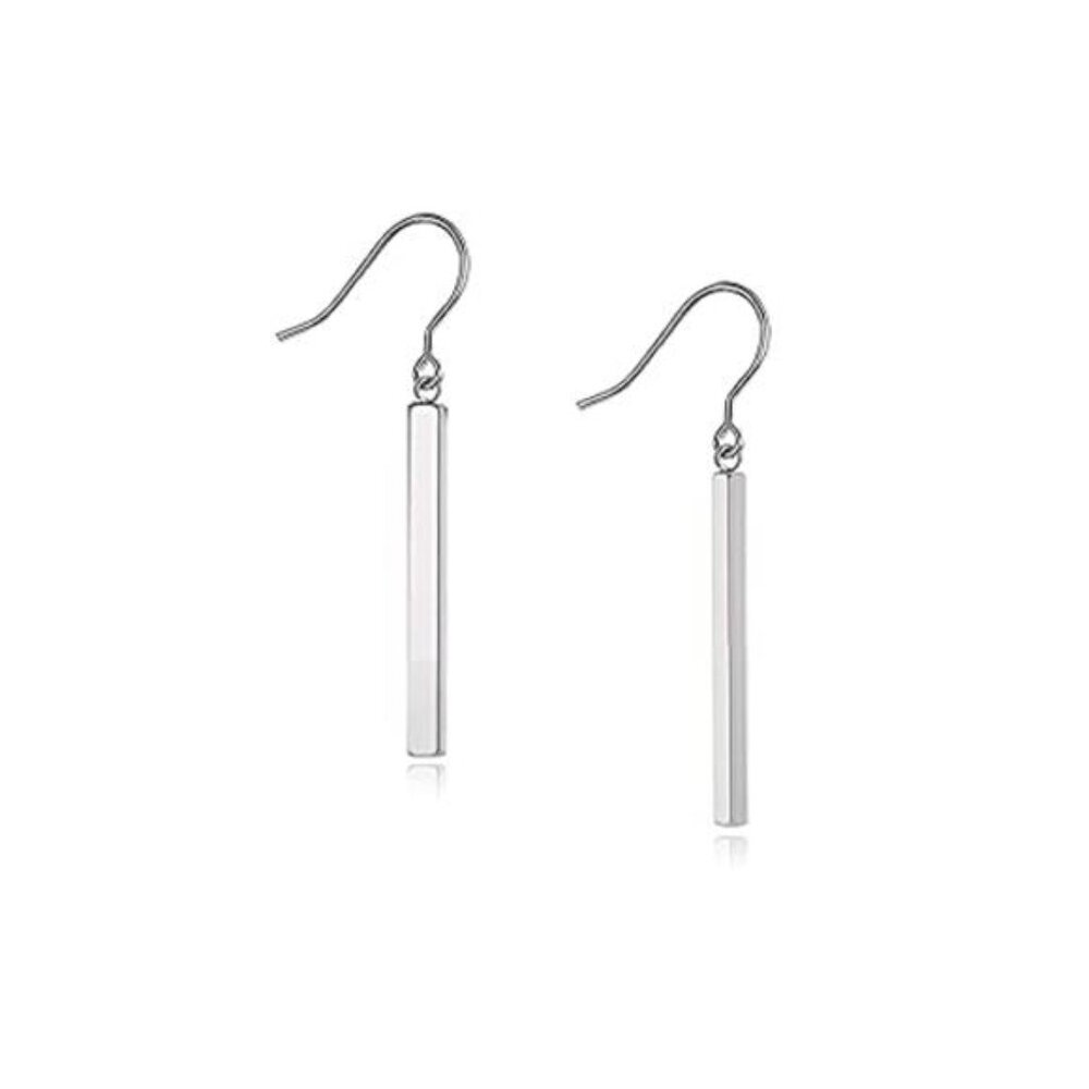 Titanium Bar Dangle Earrings Hypoallergenic Lightweight Drop